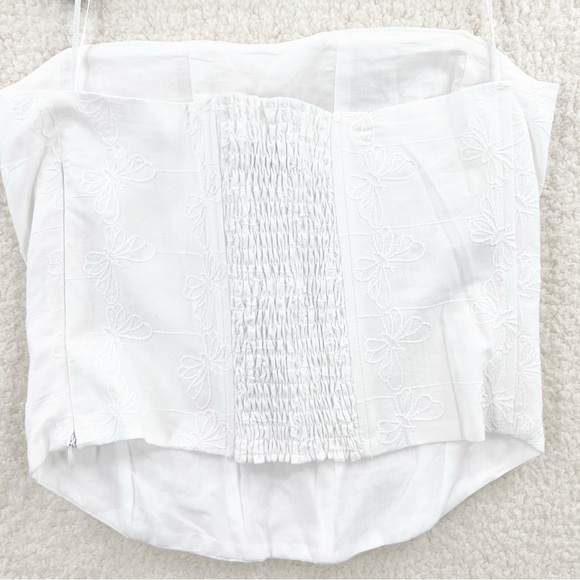 NWT ZARA Butterfly Embroidered Bella Corset Top White Size M - Picture 6 of 11